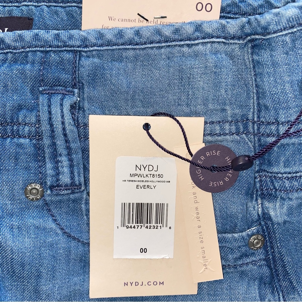 NWT 👖 NYDJ EVERLY Wide Leg Jeans. Size 00